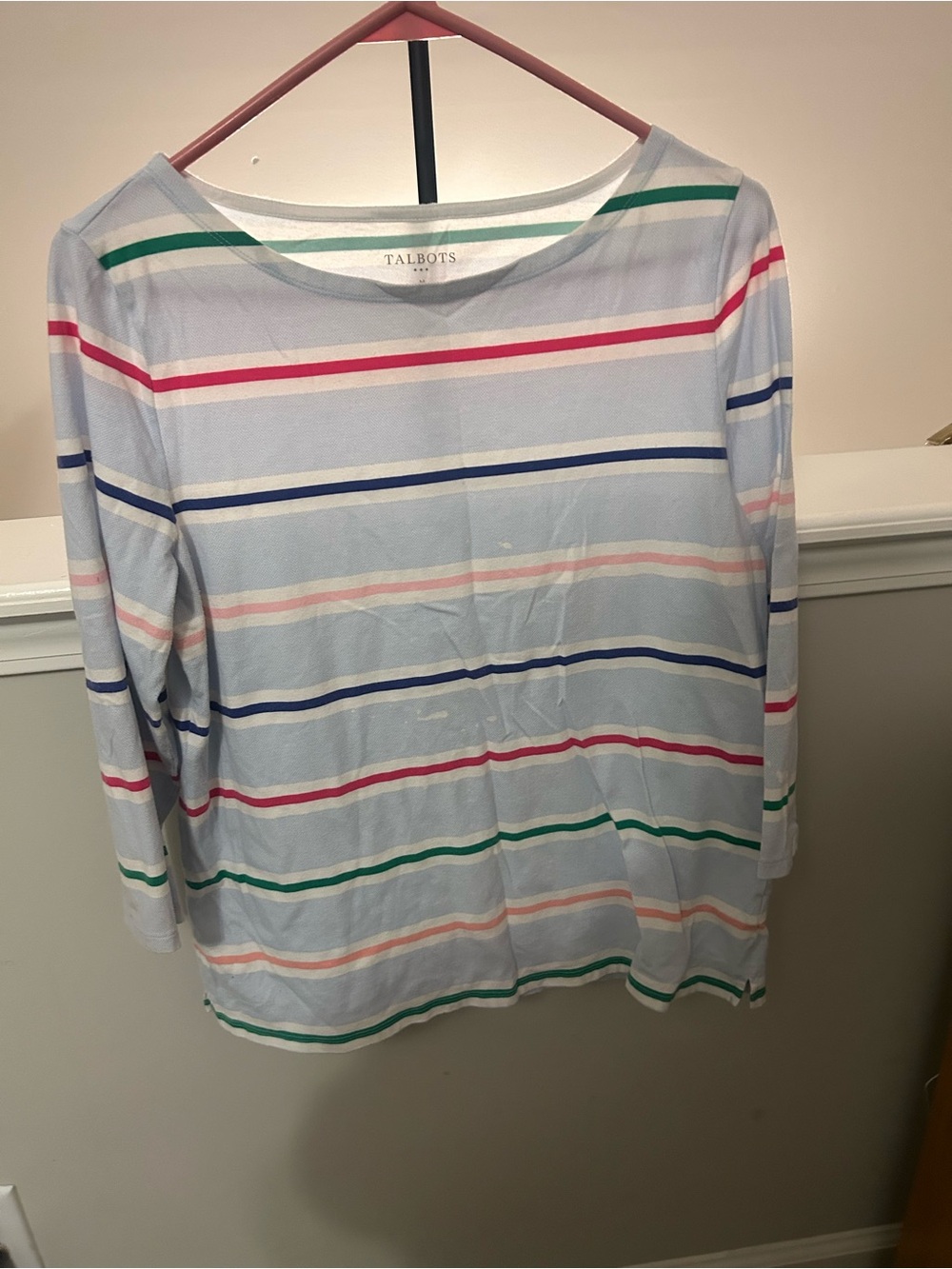 Talbots Pastel Striped Crewneck Top